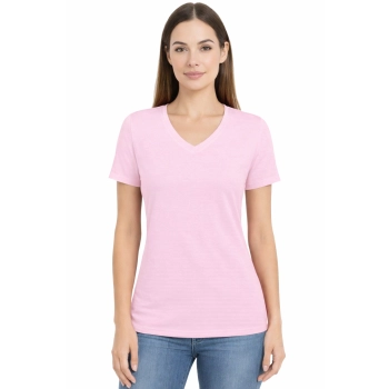 T-shirt Damski różowa dekolt w serek roz. L